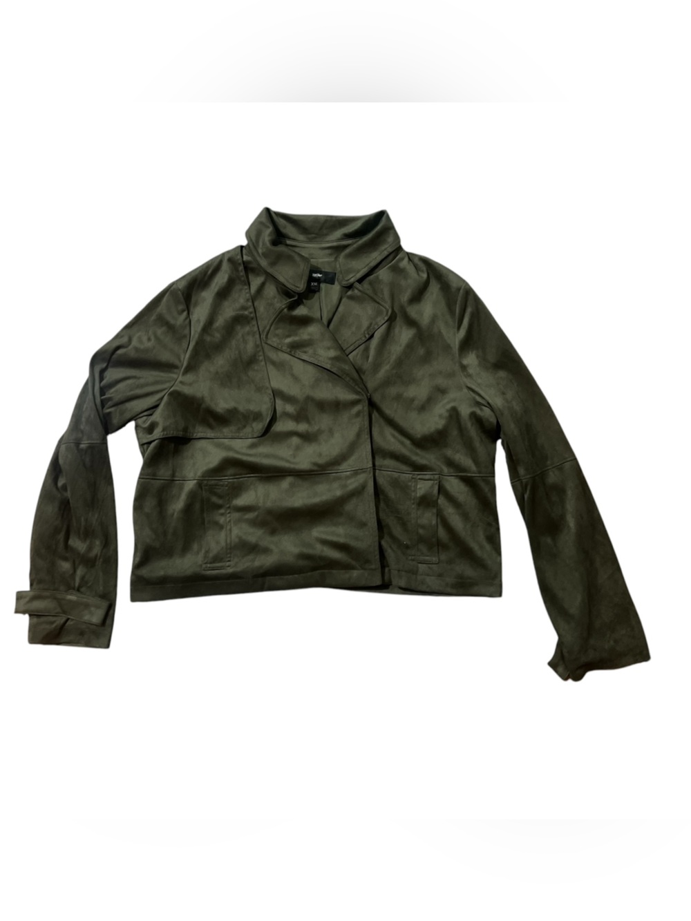 Mossimo Supply Co. Olive Faux Leather Moto Jacket size XXL